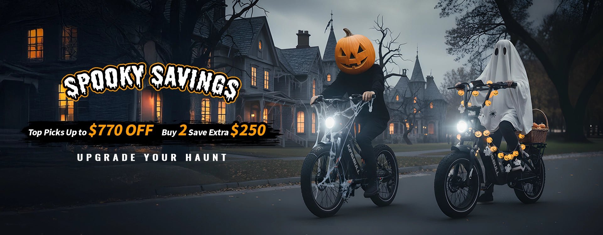 Kingbull electric bikes Halloween sale - Save up to $770, buy 2 get extra $250 off