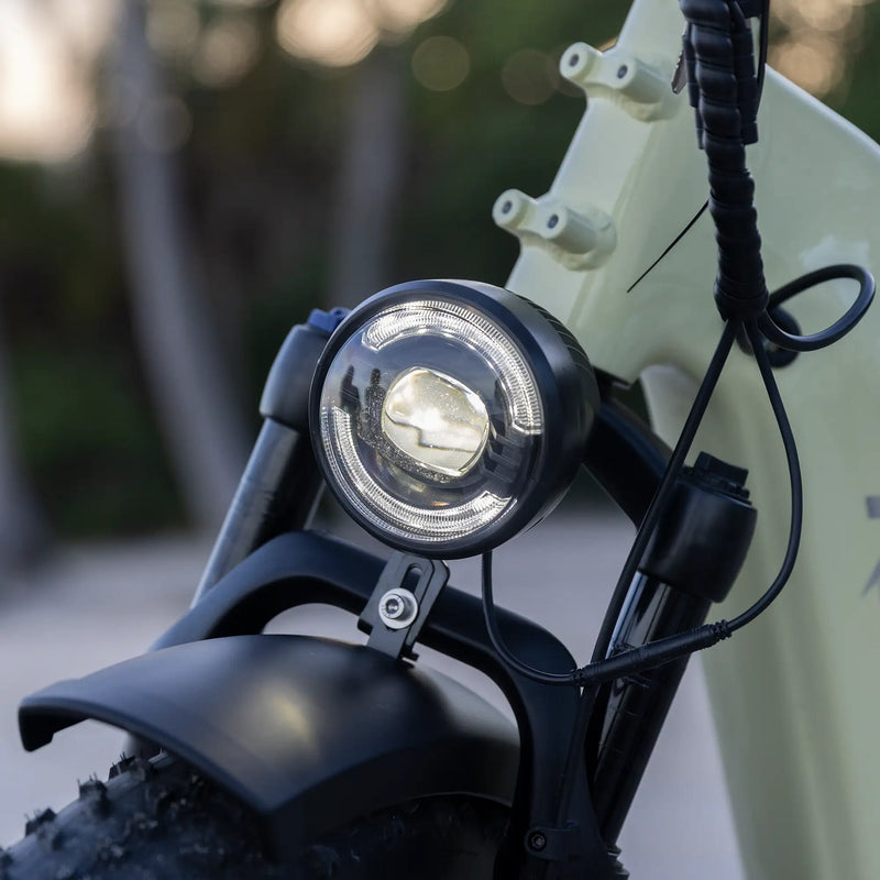 Kingbull Premium Step-Through Electric City Bike Trekker Integrated 48V LED Lights Detailed showing