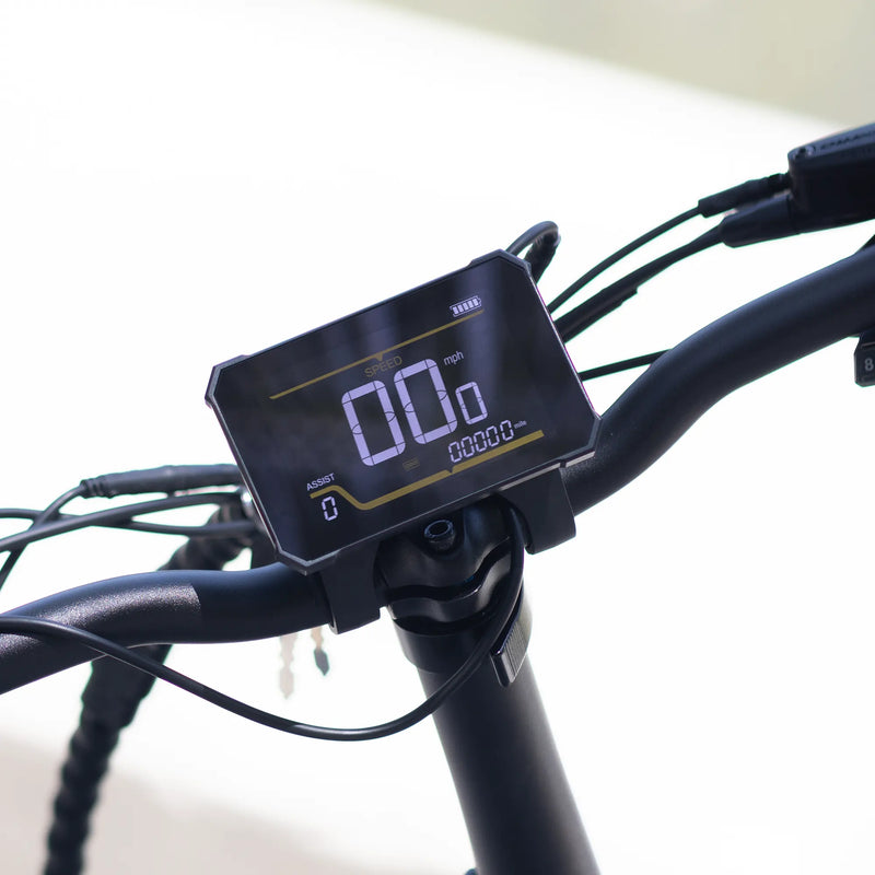 Kingbull Verve Long Range Fat Tire Folding Electric Bike LED Display Detailed showing