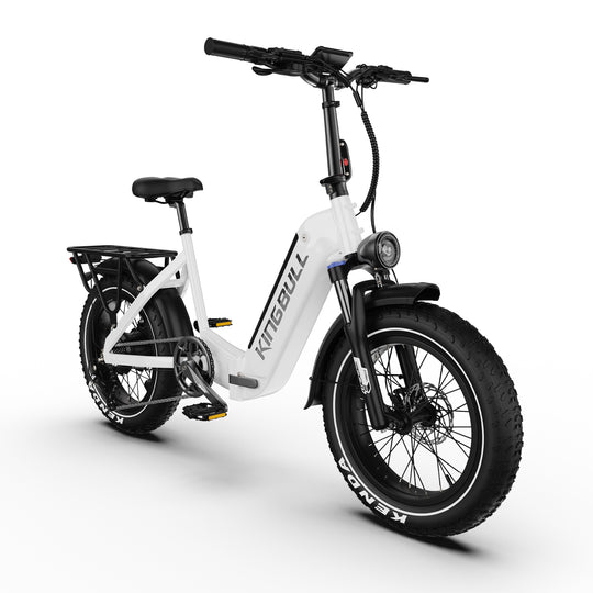 Kingbull Verve folding electric bike right side angle view showcasing motor and wheel assembly