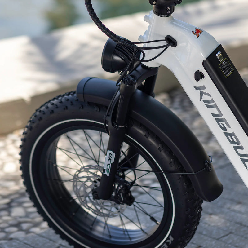 Kingbull Verve Long Range Fat Tire Folding Electric Bike Front Fork Detailed showing