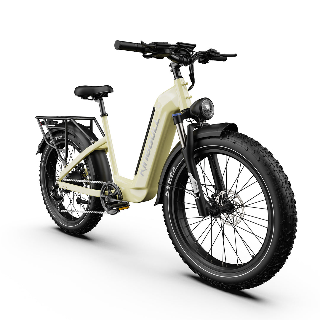 Kingbull Trekker electric city bike right side angle view showcasing motor and wheel assembly
