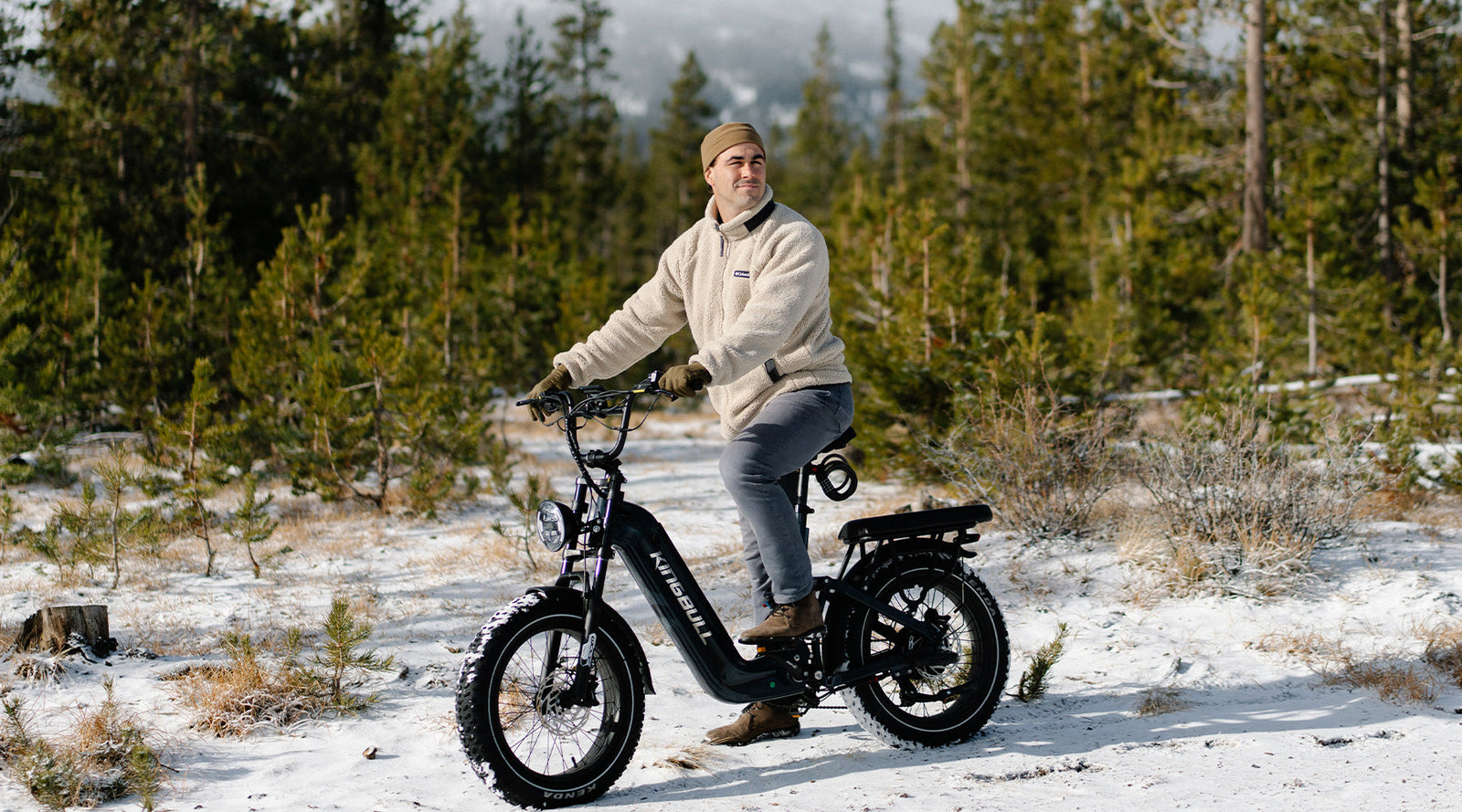 Kingbull electric bike in winter snow
