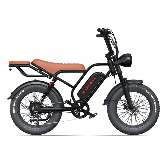 Kingbull Ranger electric bike in black, full side view showing all-terrain full suspension design