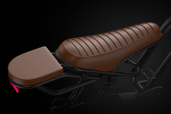 Kingbull Ranger Electric Bike Brown vintage leather seats