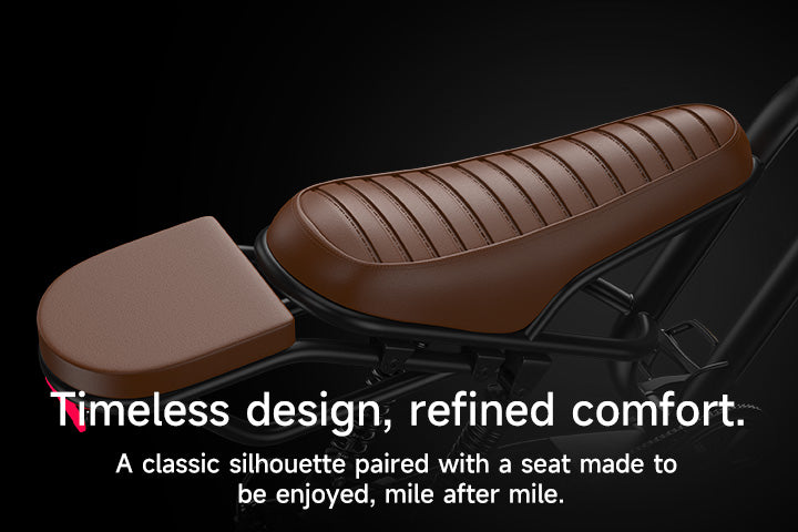 Kingbull vintage brown leather bike seat - classic ribbed design with ergonomic comfort