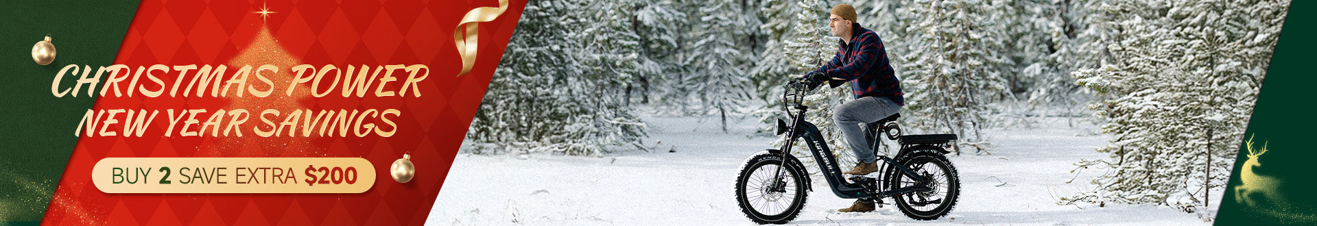 Merry Christmas, Kingbull electric bike deal - Up to $2574 discount on 2 bikes. Buy 2 save extra $200 Off