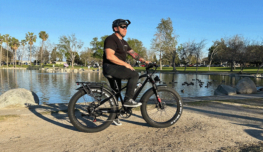 Customers riding various Kingbull off road ebike and city ebike models on different terrains