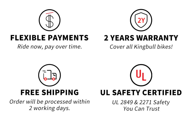 Kingbull Service - flexible payments, 2 years warranty, free shipping and UL safety certified