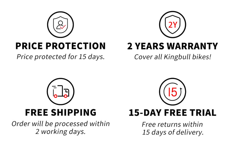 Kingbull Service - price protection, 2 years warranty, free shipping and 15-day free trial