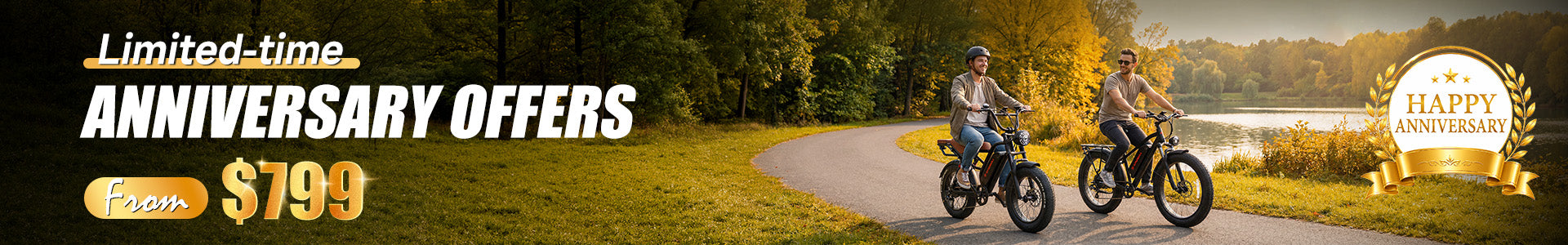 Kingbull eBikes Anniversary Sale featuring Hunter 2.0S 、Ranger and other models, limited-time offers starting from $799.