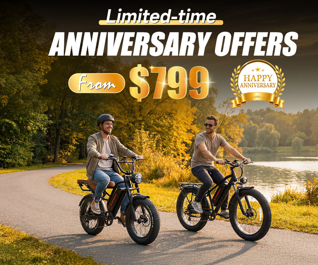 Kingbull eBikes Anniversary Sale featuring Hunter 2.0S 、Ranger and other models, limited-time offers starting from $799.