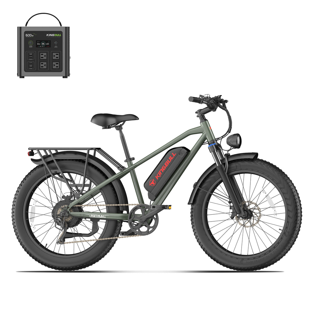 Kingbull Hunter 2.0S Mountain Fat Tire Electric Bike with power station