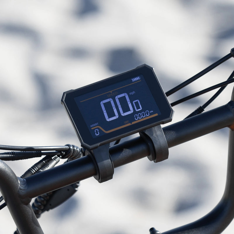 Voyager 2.0 backlit display showing speed and pedal assist levels