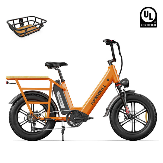 Kingbull Dual Battery Voyager 2.0| Long Range Cargo Electric Bike with front basket
