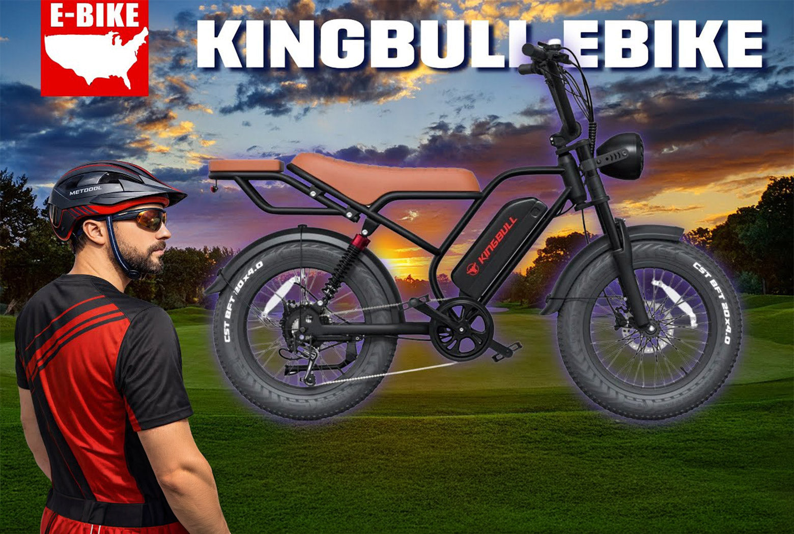 Kingbull Ranger Vintage Off Road Electric Bike - 864Wh (18Ah), Range: 80 Miles, 28 MPH, 750W Motor