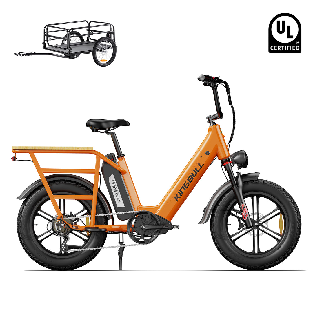 Kingbull Dual Battery Voyager 2.0| Long Range Cargo Electric Bike with trail