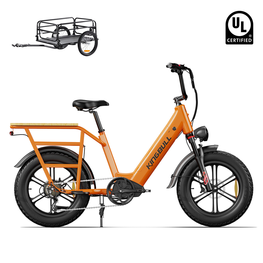 Kingbull Voyager 2.0 | Fat Tire Electric Cargo Bike with trail