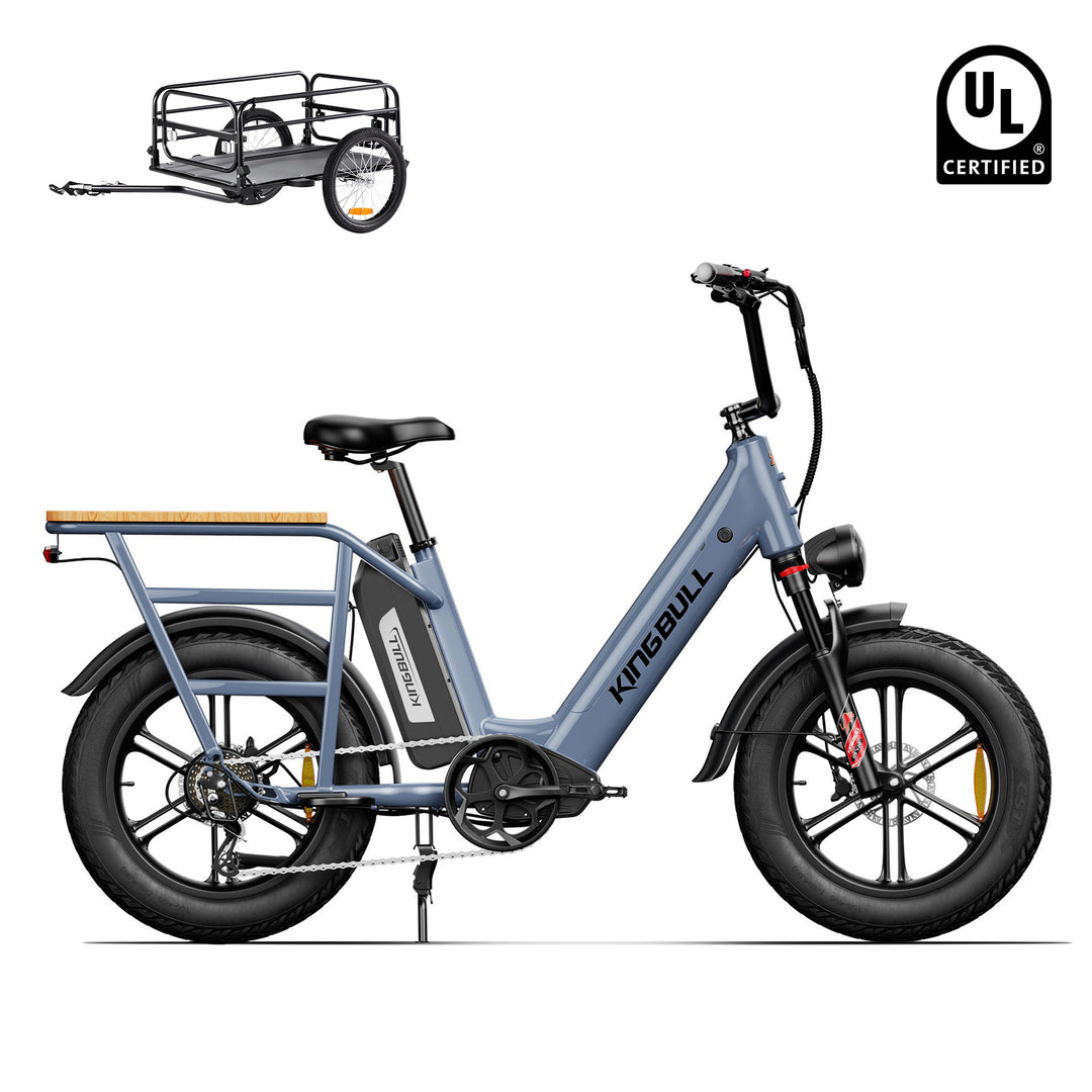 Kingbull Dual Battery Voyager 2.0| Long Range Cargo Electric Bike with trail