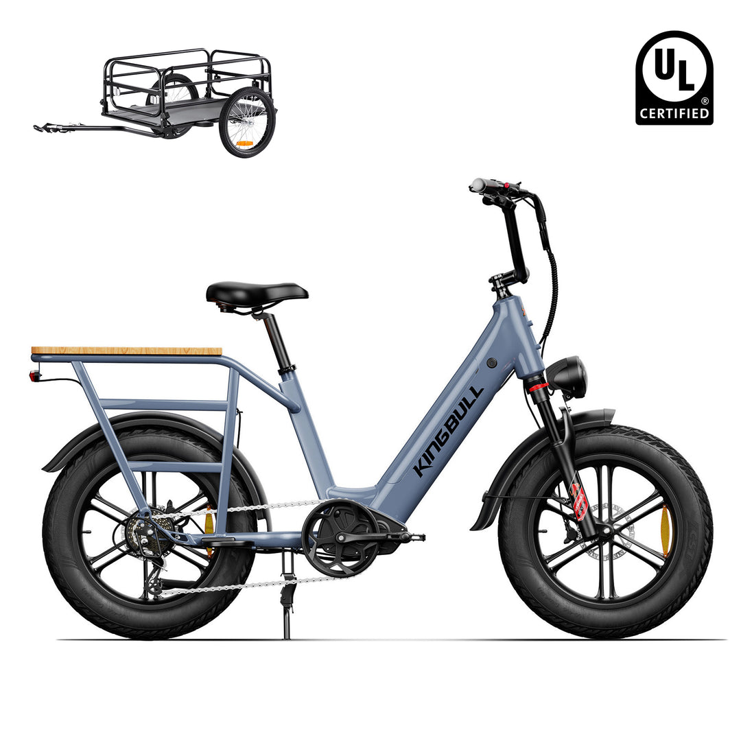 Kingbull Voyager 2.0 | Fat Tire Electric Cargo Bike with trail