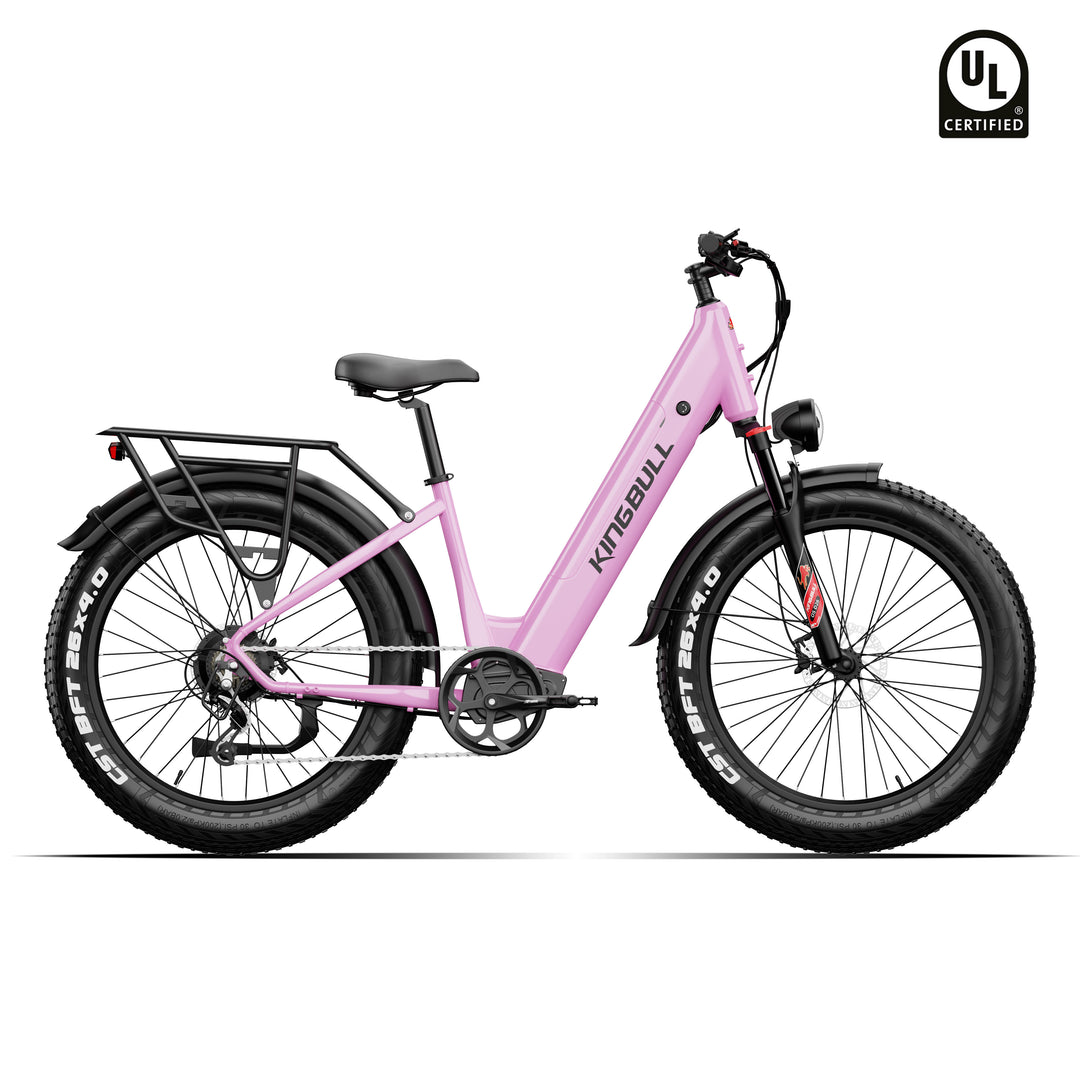 Kingbull Discover ST 2.0| 26IN Commuter Electric Bike Peak 1300W Motor White / +$259 Power Station Upgrade