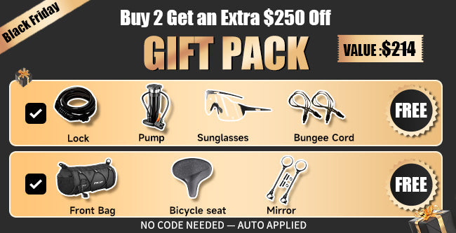 Black Friday Bike Sale - Buy 2 Get Extra $250 Off + Free Cycling Accessories Gift Pack Worth $214