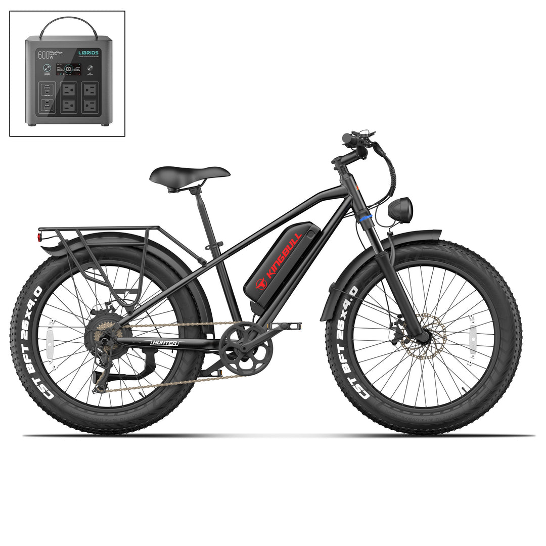Kingbull Black Hunter2.0S electric bike with portable power station