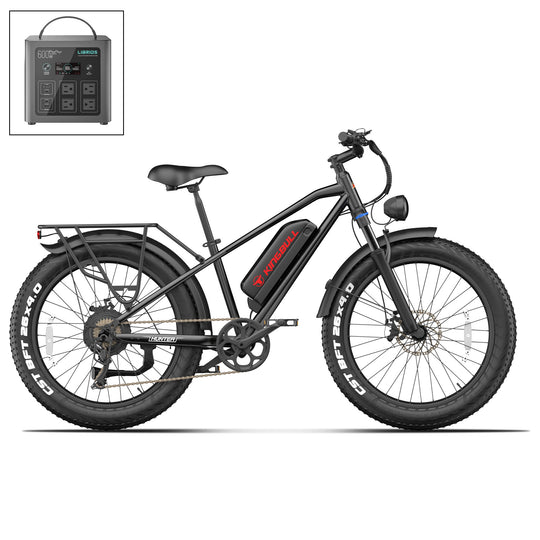 Kingbull Black Hunter2.0S electric bike with portable power station
