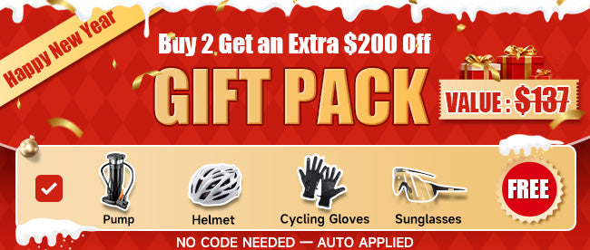 Kingbull electric bike New Year Sale - Buy 2 Get Extra $200 Off + Free Cycling Accessories Gift Pack worth $137
