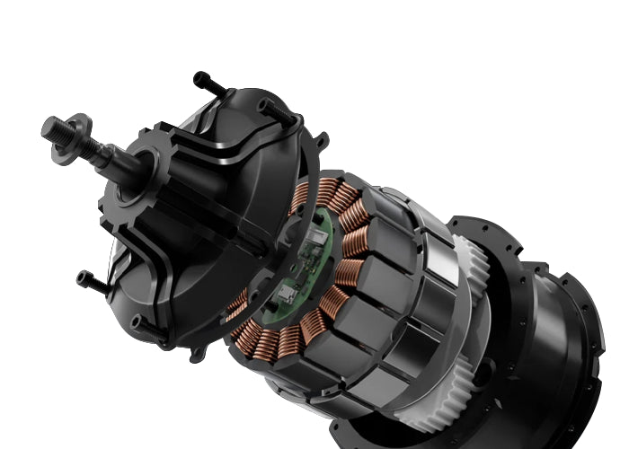 The Kingbull Discover ST upgraded 750W brushless geared hub motor showing