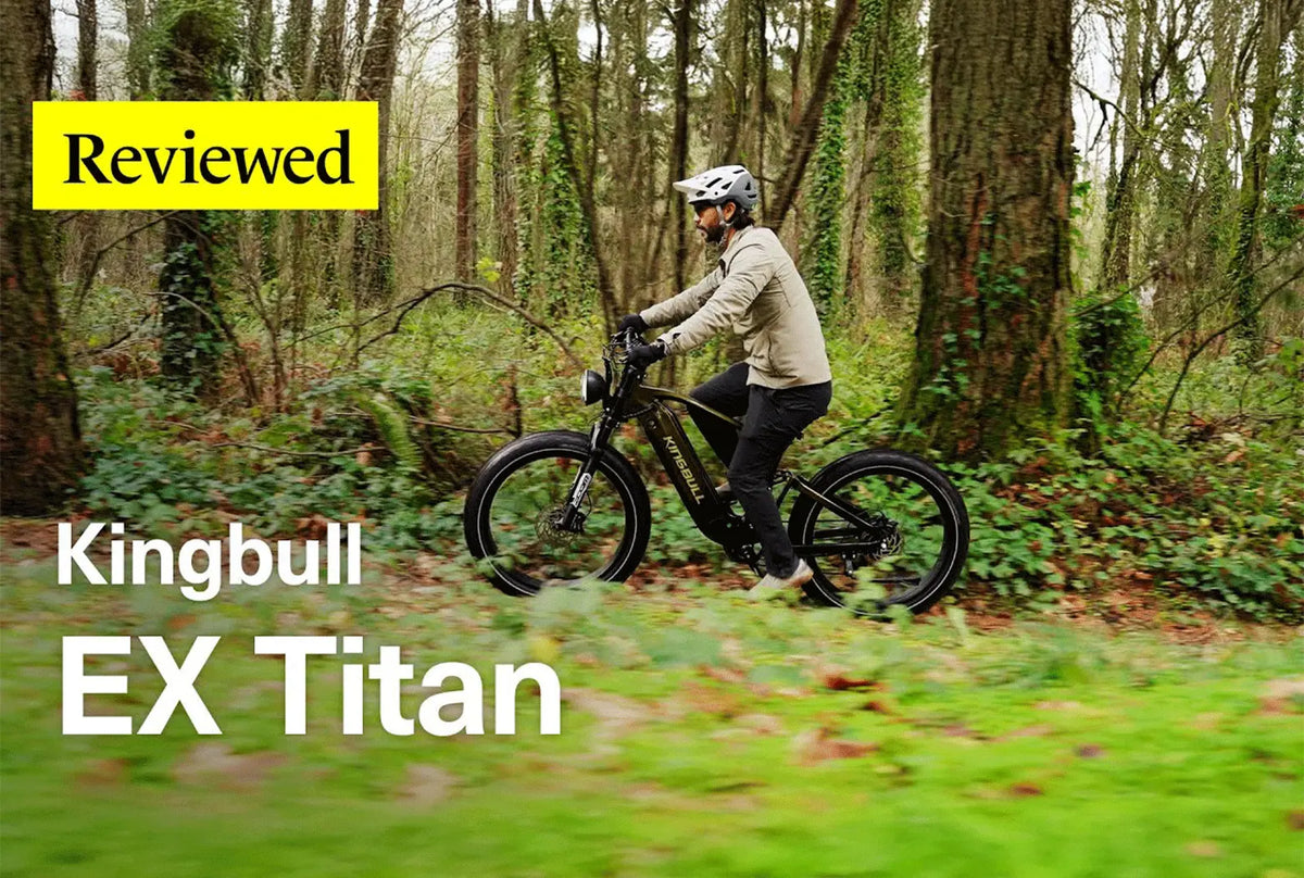 A man rides Kingbull EX Titan in the forest - Kingbull electric bikes
