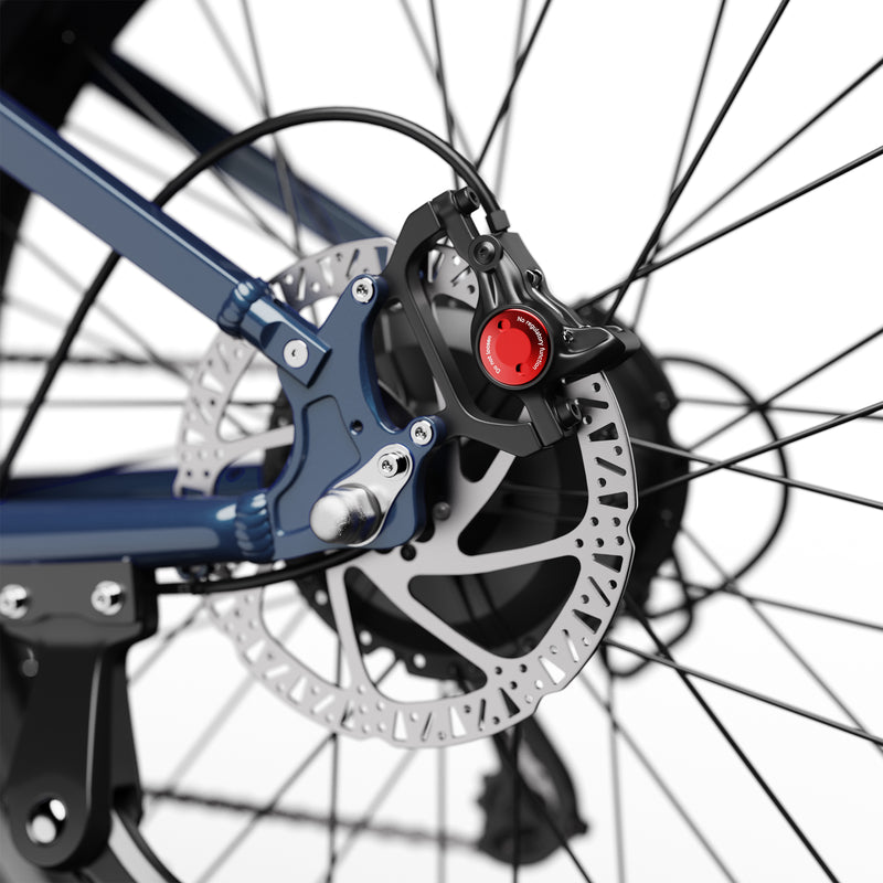 Powerful hydraulic disc brakes in use – Kingbull off-road electric bike