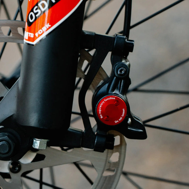 Powerful hydraulic disc brakes in use – Kingbull off-road electric bike