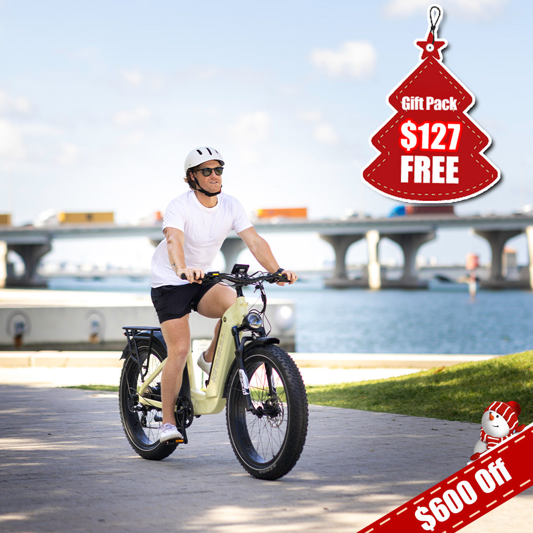 Kingbull green Trekker Premium Step-Through Electric City Bike with $600 off and free $127 gift pack - city commute e-bike