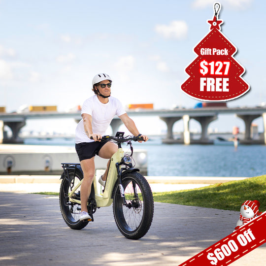 Kingbull green Trekker Premium Step-Through Electric City Bike with $600 off and free $127 gift pack - city commute e-bike