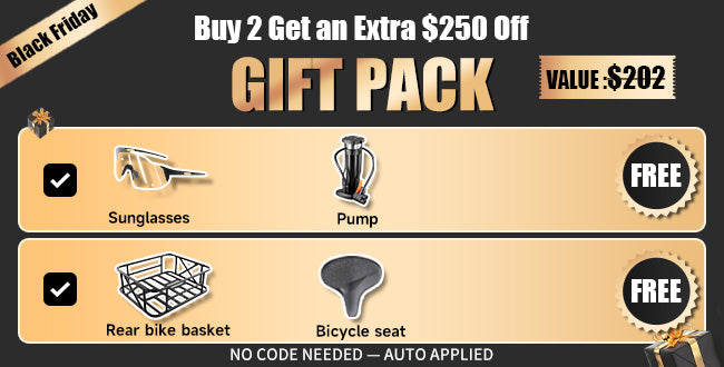 Black Friday Bike Sale - Buy 2 Get Extra $250 Off + Free Cycling Accessories Gift Pack Worth $202