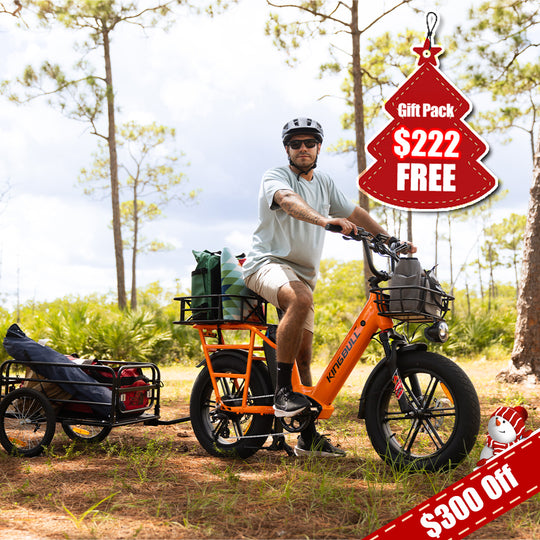 Kingbull orange Voyager 2.0 Dual battery electric bike with $300 off and free $222 gift pack - outdoor adventure e-bike