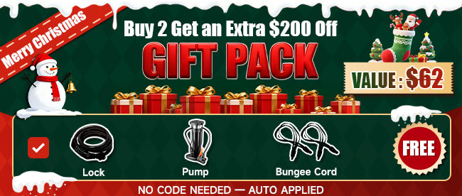 Kingbull electric bike Merry Christmas Sale - Buy 2 Get Extra $200 Off + Free Cycling Accessories Gift Pack worth $62