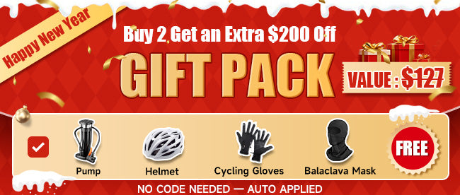 Kingbull electric bike New Year Sale - Buy 2 Get Extra $200 Off + Free Cycling Accessories Gift Pack worth $127
